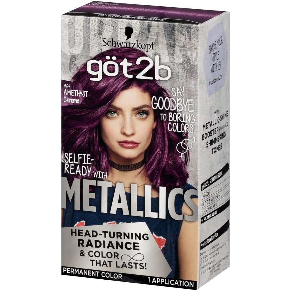 Schwarzkopf Got2b Metallics Permanent Hair Color M69 Amethyst Chrome 2 Boxes D19